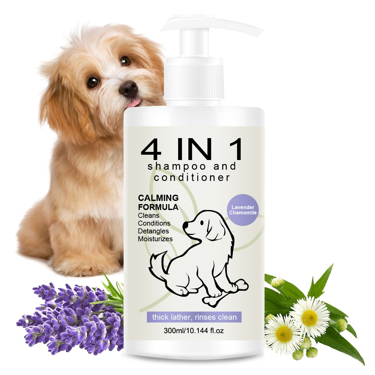 Pet Shampoo Liquid for Deep Cleansing and Moisturizing