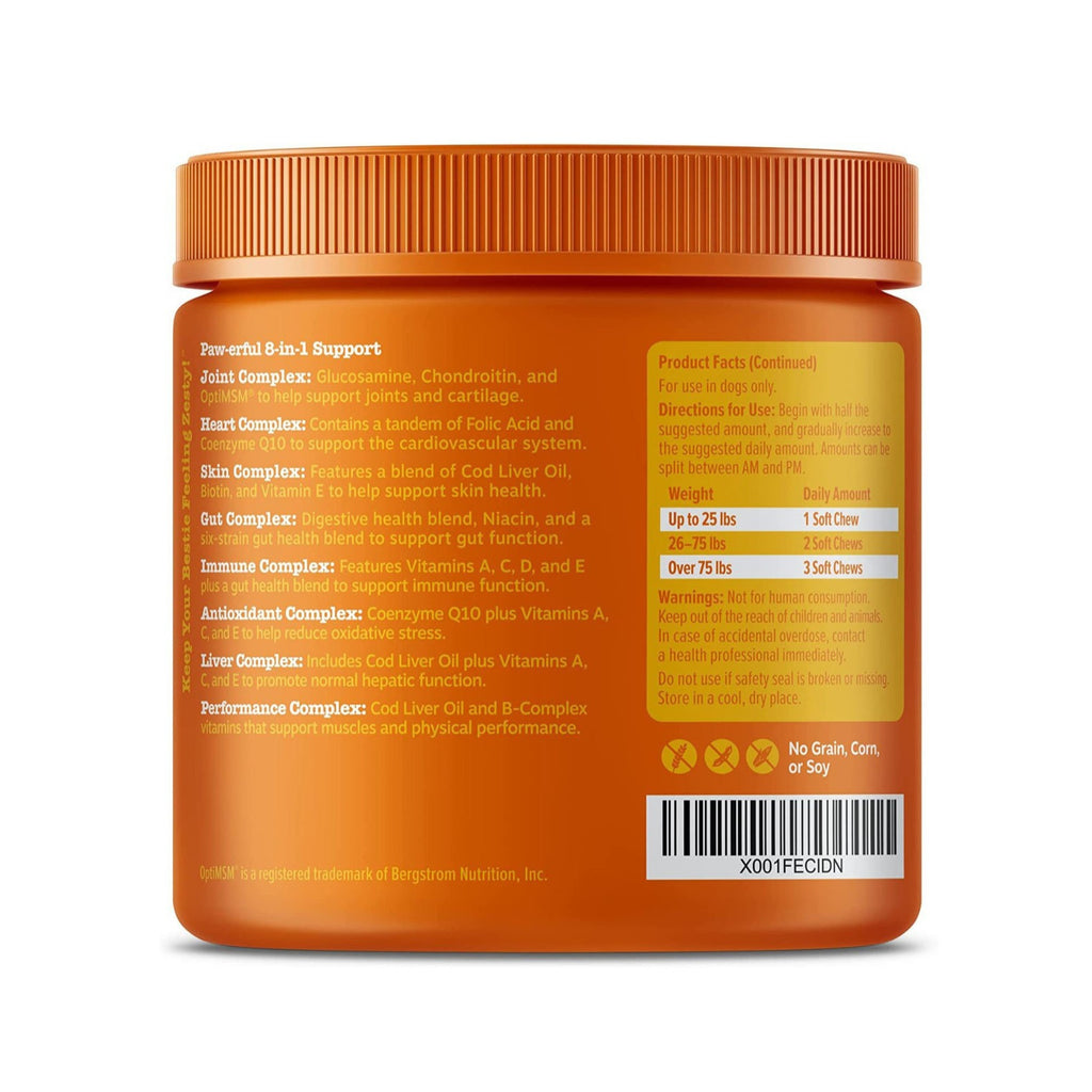Multifunctional nutritional health supplement for dogs